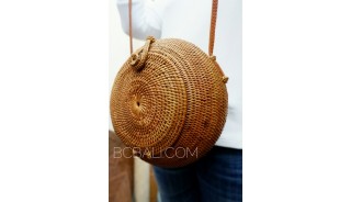 round circle design handmade hand woven ata grass rattan bali